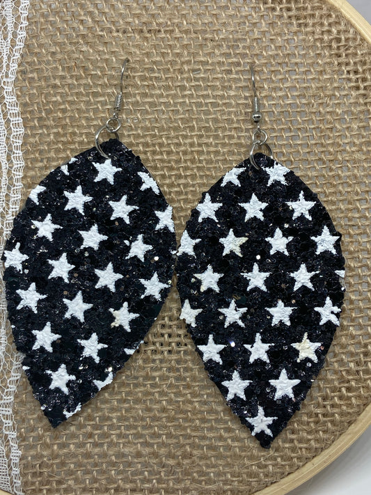 Black & White Star Earrings